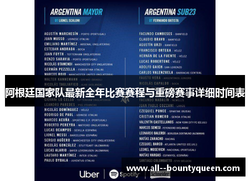 阿根廷国家队最新全年比赛赛程与重磅赛事详细时间表 阿根廷国家队最新全年比赛赛程与重磅赛事详细时间表